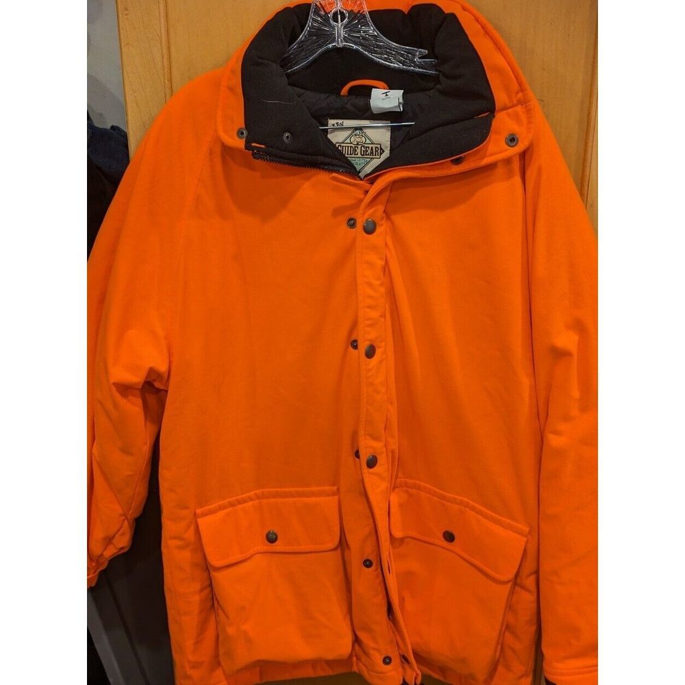 Guide Gear Blaze Orange Hunting Medium Shooting Zip Snap Jacket Snowmobile Mens